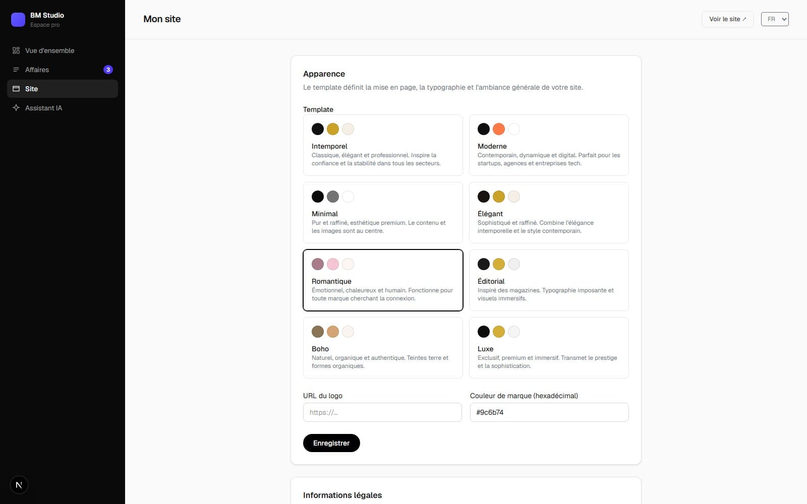 8 templates à changer en un clic